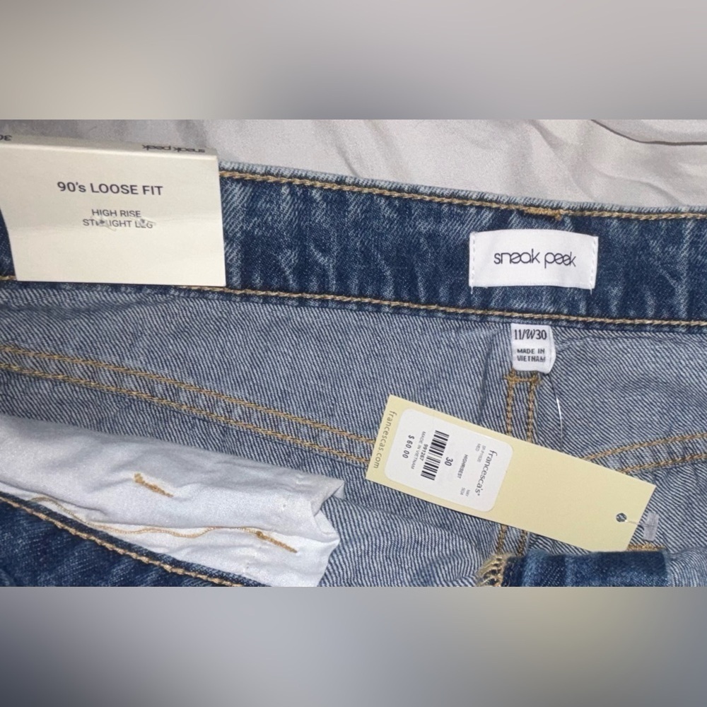 🔥NEW🔥 90’s High Rise Loose Fit Straight Leg Jeans by Sneak Peak Women 30 size 11 - Picture 4 of 8